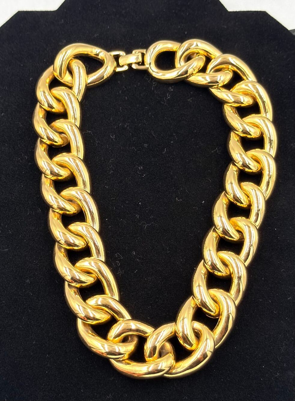 CAROLEE Chunky Vintage Shiny Gold Plated Chain Linked Collar Choker Necklace